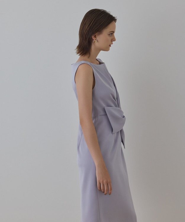 GRACE CONTINENTAL サテンクロスドレープワンピース ラベンダー