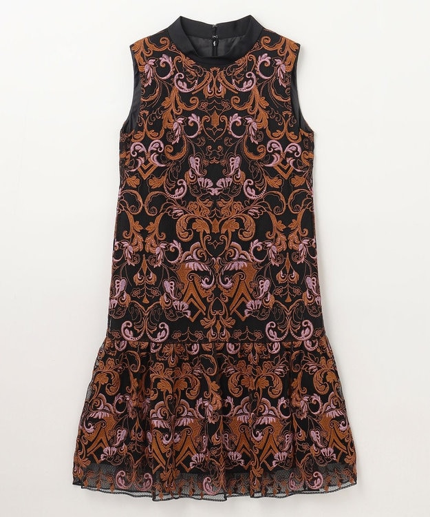 GRACE CONTINENTAL ラメオーナメントミニドレス ブラック