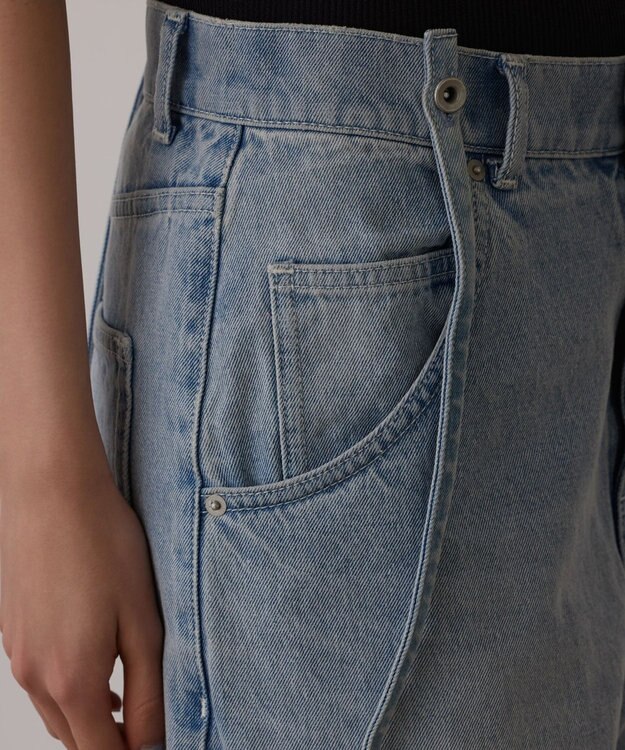 GRACE CONTINENTAL サス付zipデニムパンツ サックス