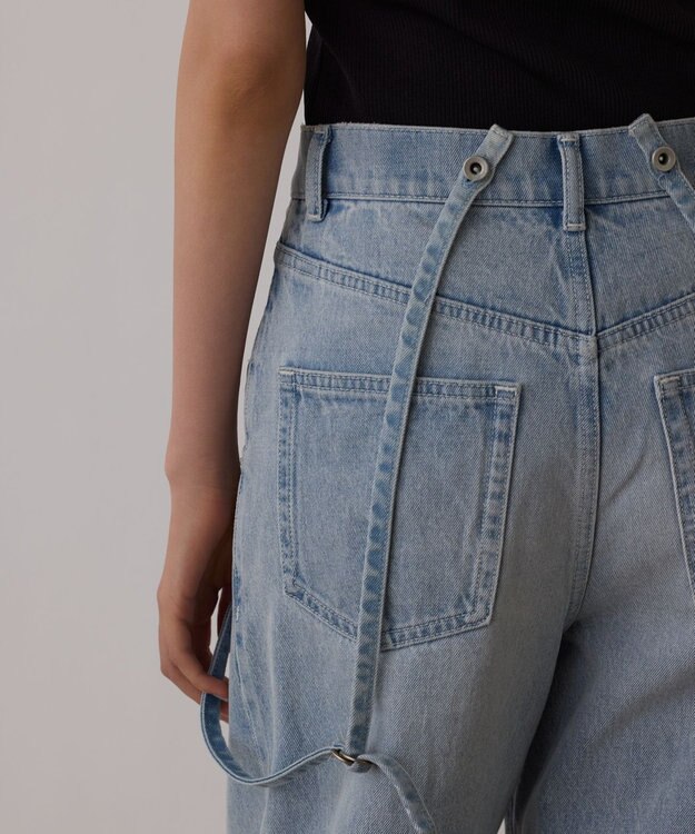 GRACE CONTINENTAL サス付zipデニムパンツ サックス