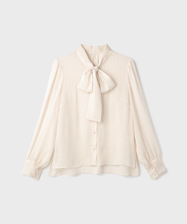 GRACE CONTINENTAL ストライプボウブラウス ベージュ