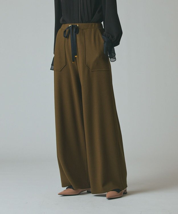 GRACE CONTINENTAL ウールジャージパンツ カーキ
