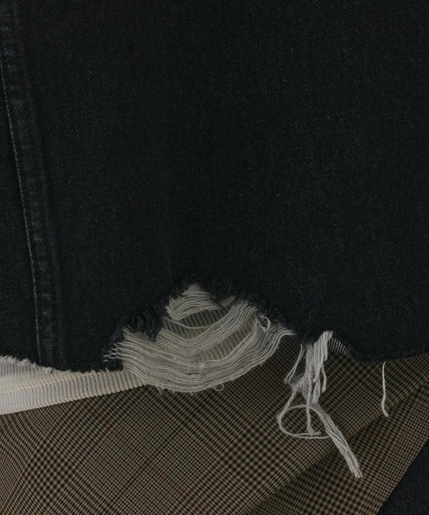 GRACE CONTINENTAL フリンジスタッズデニムジャケット ブラック