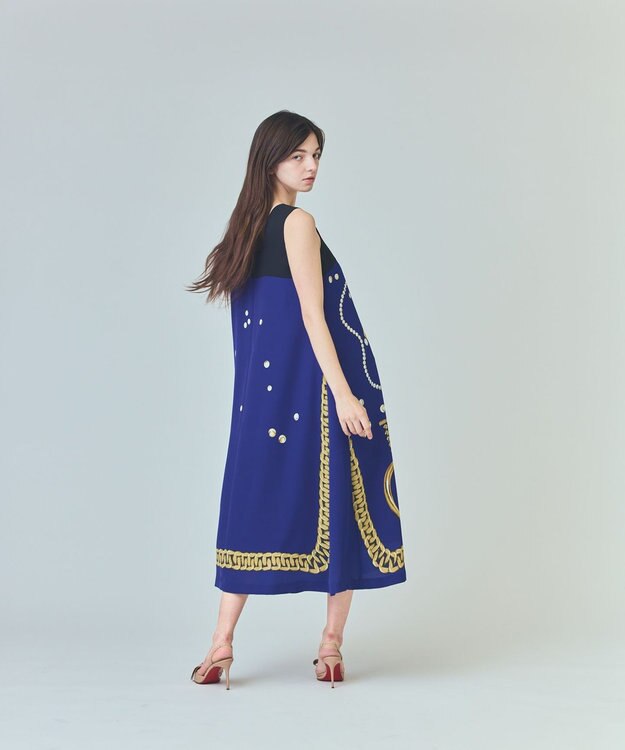 GRACE CONTINENTAL ジュエリーモチーフドレス ブルー