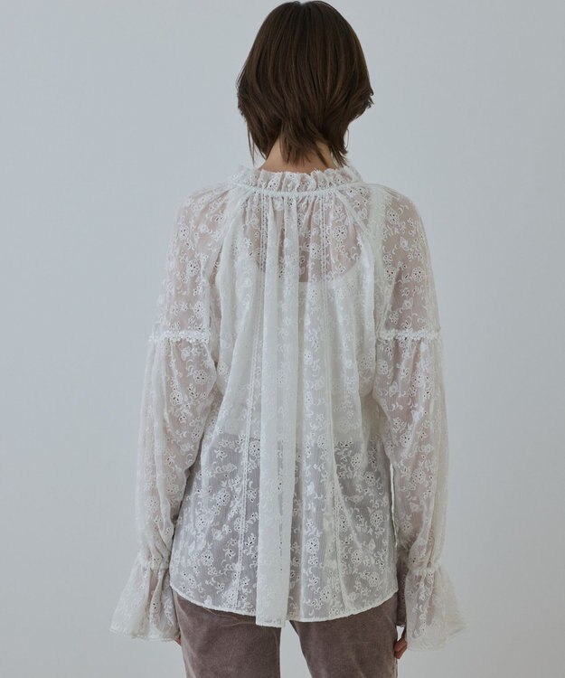 GRACE CONTINENTAL ヨウリュウembカフタンブラウス ホワイト