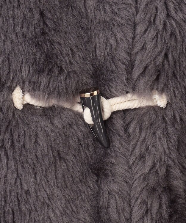 GRACE CONTINENTAL ウールボアショートコート チャコール