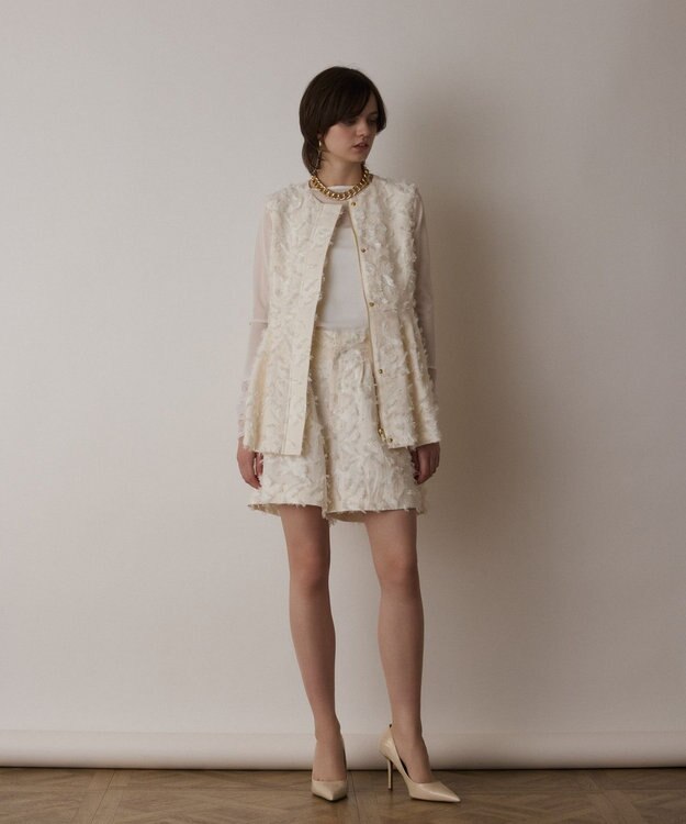 GRACE CONTINENTAL カットジャガードショートパンツ キナリ