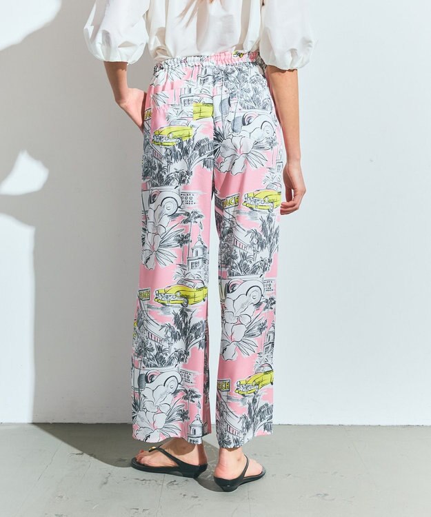 GRACE CONTINENTAL リゾートプリントイージーパンツ ピンク