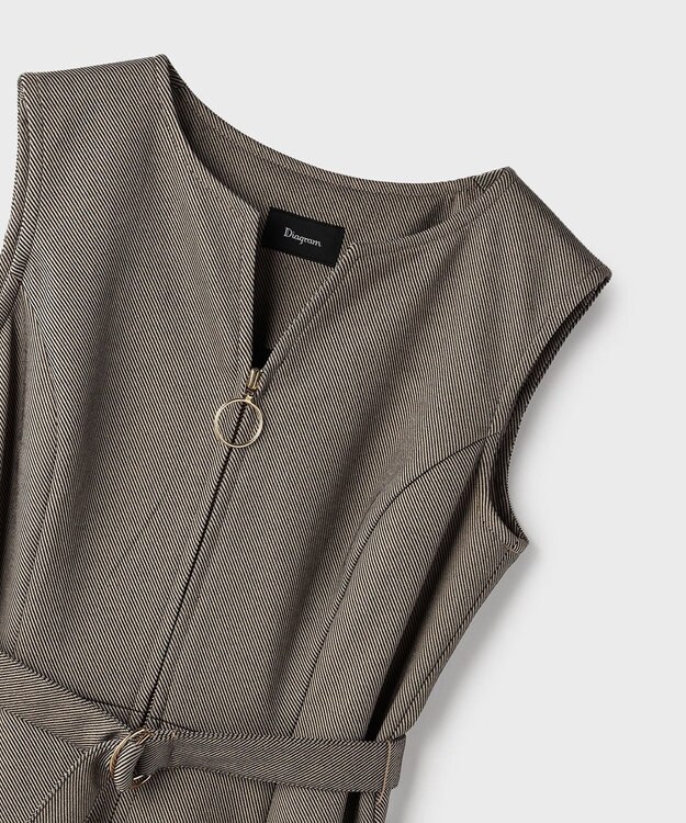 GRACE CONTINENTAL フレア切替カットワンピース ベージュ