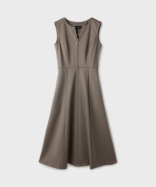 GRACE CONTINENTAL フレア切替カットワンピース ベージュ
