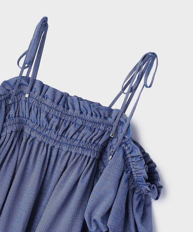 GRACE CONTINENTAL ギャザーフレアトップ ブルー