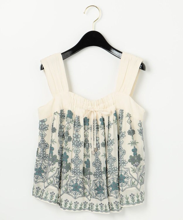 GRACE CONTINENTAL エスニック刺繍ノースリーブ キナリ