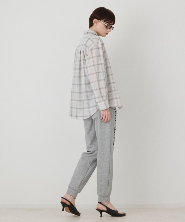 GRACE CONTINENTAL ロゴプリントスウェットパンツ グレー