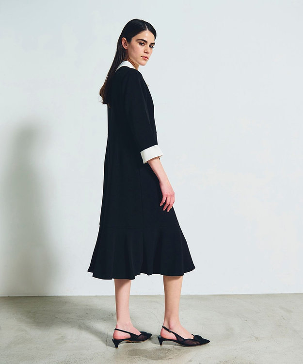 GRACE CONTINENTAL ダブルクロスドレス バイカラー