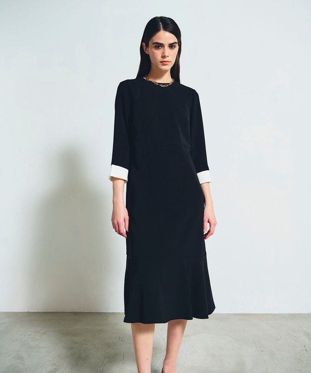 GRACE CONTINENTAL ダブルクロスドレス バイカラー