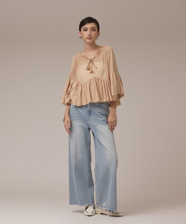 GRACE CONTINENTAL バルーンカフタントップ ベージュ