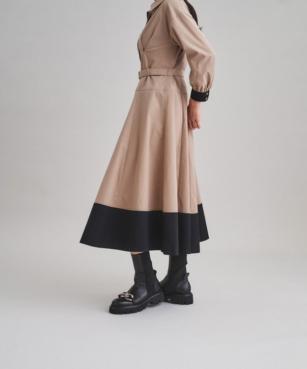 GRACE CONTINENTAL ボリュームフレアシャツワンピース ベージュ