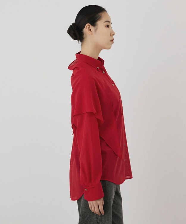 GRACE CONTINENTAL ストール付シャツ レッド