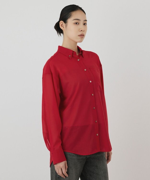 GRACE CONTINENTAL ストール付シャツ レッド
