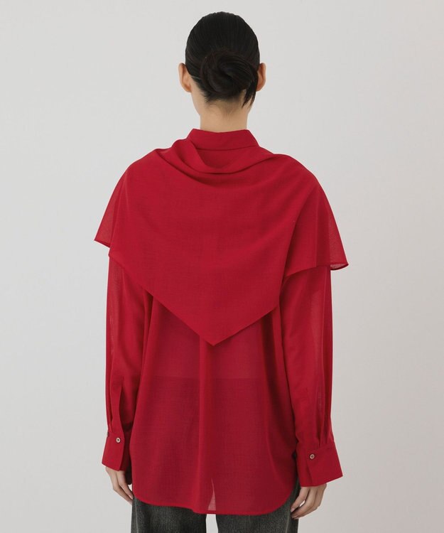 GRACE CONTINENTAL ストール付シャツ レッド