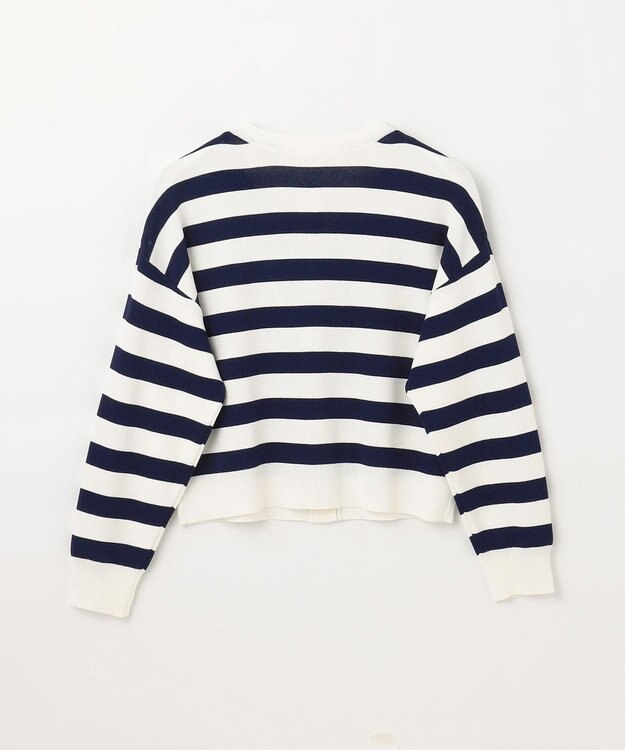 GRACE CONTINENTAL ニットボーダーカーディガン ネイビー