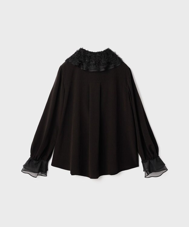 GRACE CONTINENTAL フェザーチュールカラーブラウス ブラック