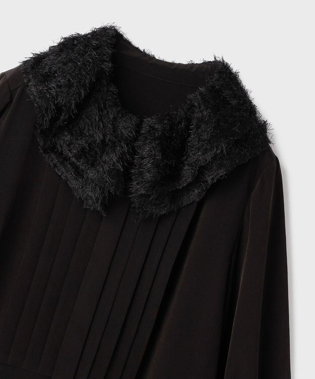 GRACE CONTINENTAL フェザーチュールカラーブラウス ブラック