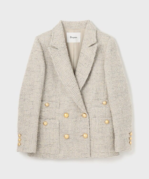 GRACE CONTINENTAL ラメループツイードジャケット ベージュ