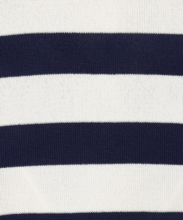 GRACE CONTINENTAL ニットボーダーカーディガン ネイビー