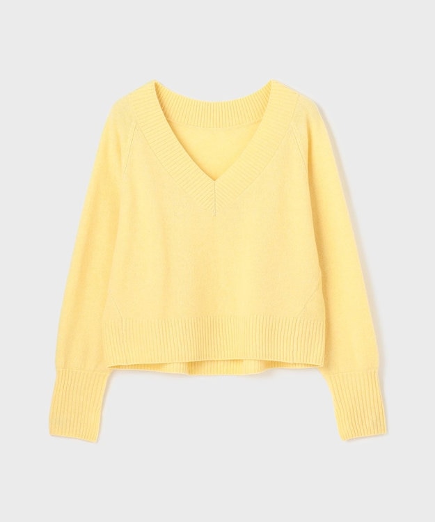 GRACE CONTINENTAL Ｖネックラムニットトップ イエロー