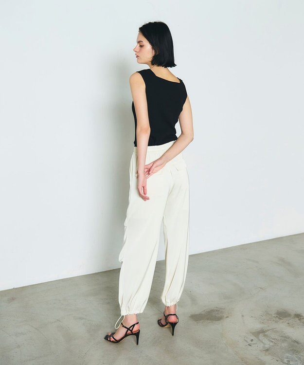 GRACE CONTINENTAL スクエアリブニットトップ ブラック