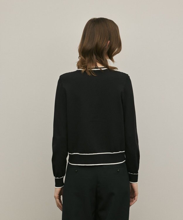 GRACE CONTINENTAL フラワープリントニットカーディガン ブラック