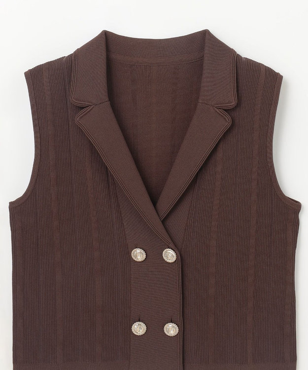 GRACE CONTINENTAL ダブルフロントニットジレ ブラウン
