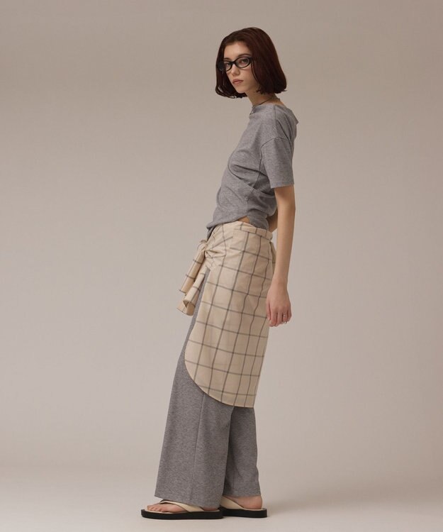 GRACE CONTINENTAL ラメリブジャージパンツ グレー