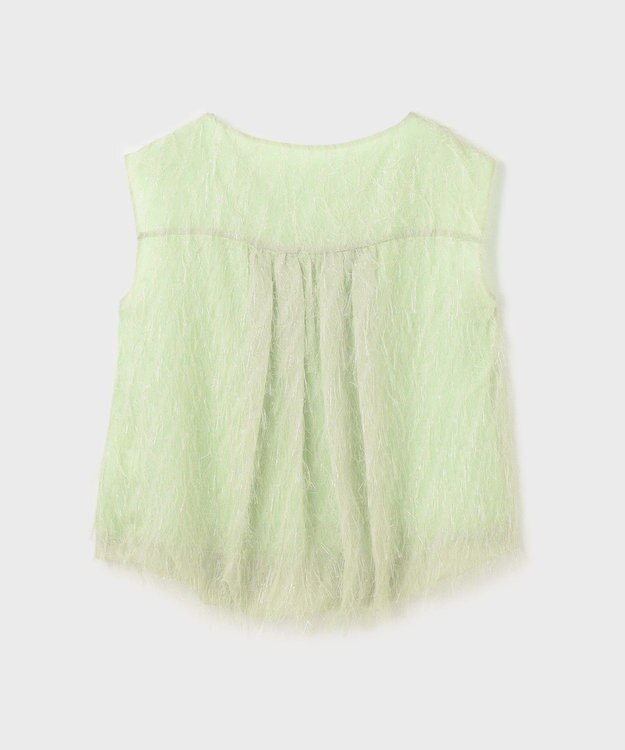 GRACE CONTINENTAL フリンジギャザートップ グリーン