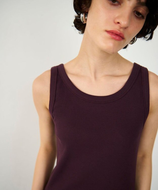 GRACE CONTINENTAL テレコノースリーブ ボルドー