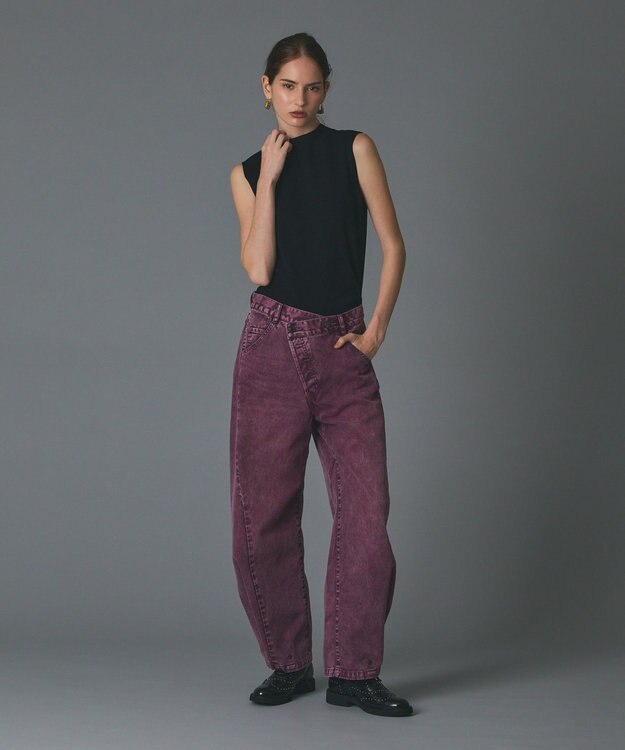 GRACE CONTINENTAL ラップ2wayデニムパンツ ボルドー