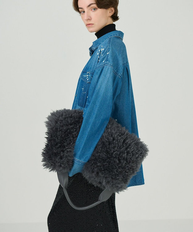 GRACE CONTINENTAL ファービッグトート チャコール