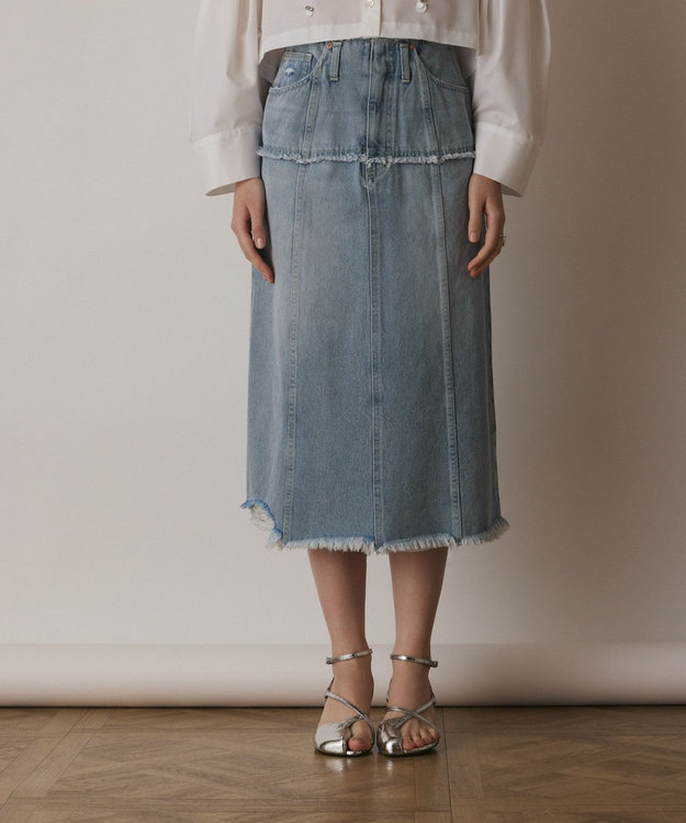 GRACE CONTINENTAL デニムタイトスカート サックス