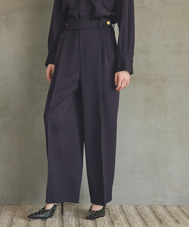 GRACE CONTINENTAL トリアセカルゼパンツ ネイビー