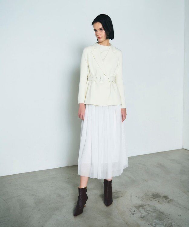 GRACE CONTINENTAL テーラーチュールワンピース ホワイト