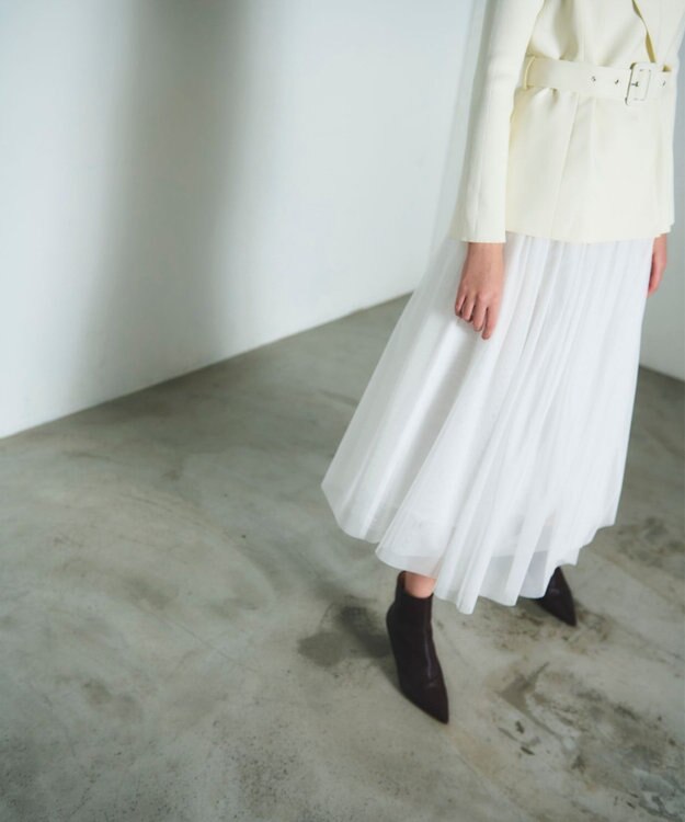 GRACE CONTINENTAL テーラーチュールワンピース ホワイト