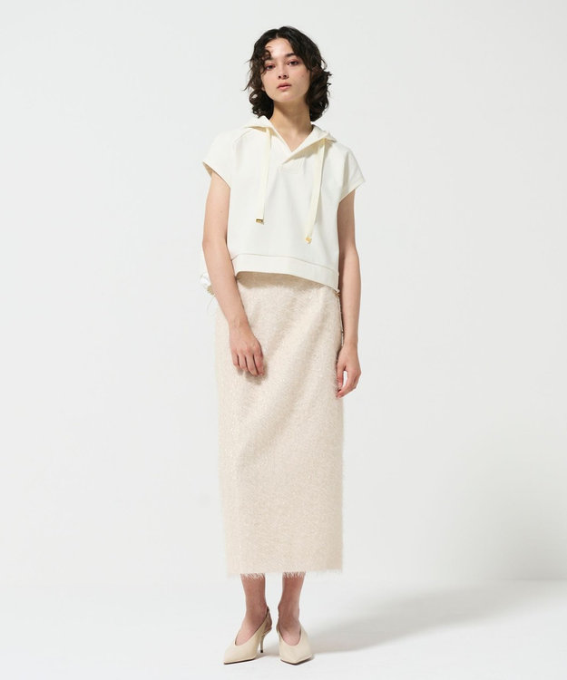 GRACE CONTINENTAL クロップトジャージトップ ホワイト