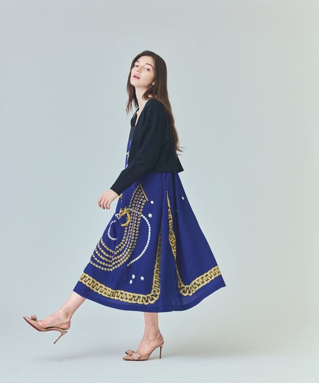 GRACE CONTINENTAL ジュエリーモチーフドレス ブルー