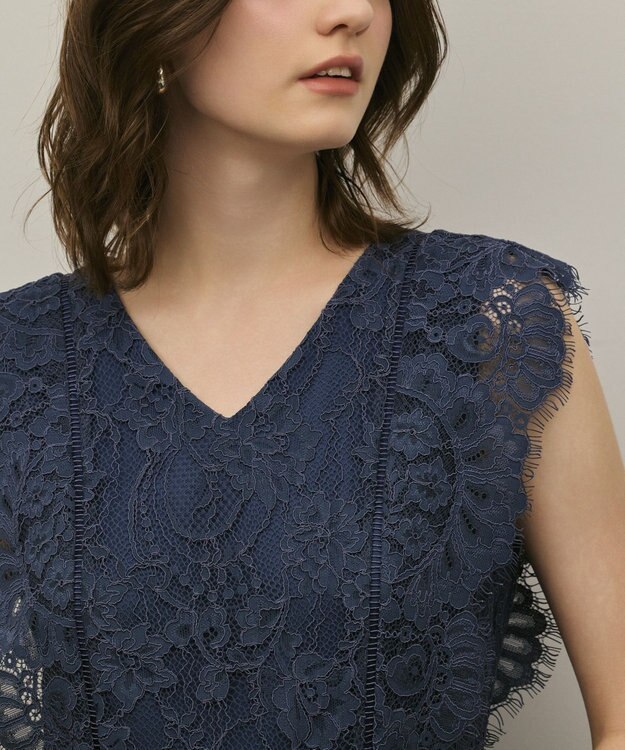 GRACE CONTINENTAL コードレースサロペット ブルー