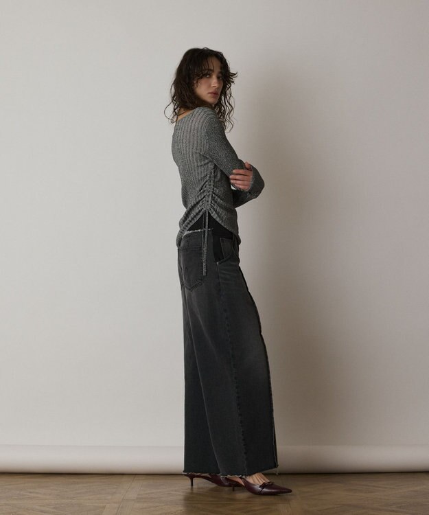 GRACE CONTINENTAL コンビデニムワイドパンツ ブラック