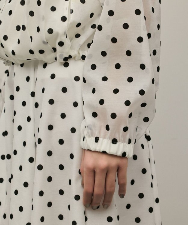 GRACE CONTINENTAL ドットフロッキーブルゾン ホワイト