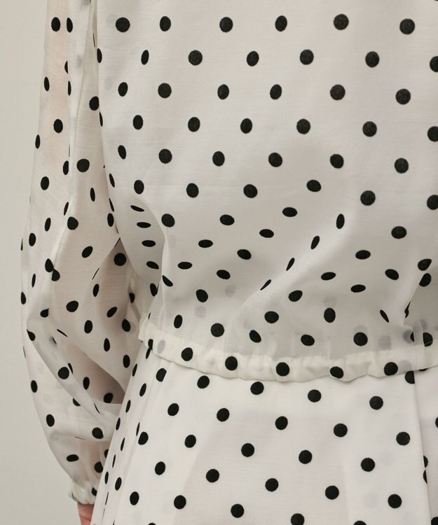 GRACE CONTINENTAL ドットフロッキーブルゾン ホワイト