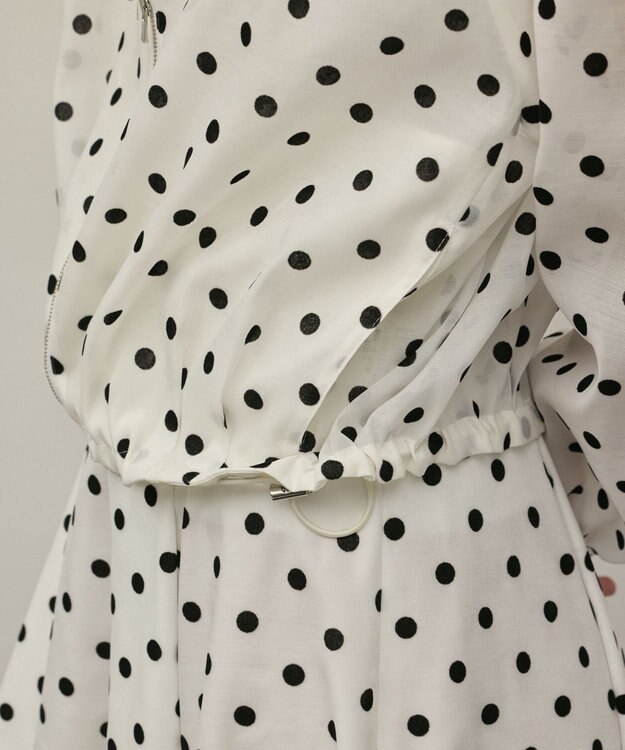 GRACE CONTINENTAL ドットフロッキーブルゾン ホワイト