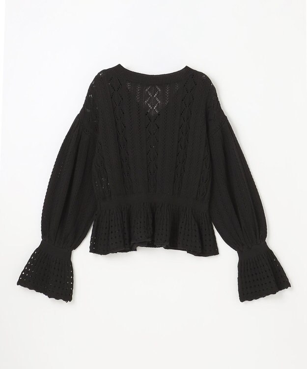 GRACE CONTINENTAL レース編ルーズニットトップ ブラック